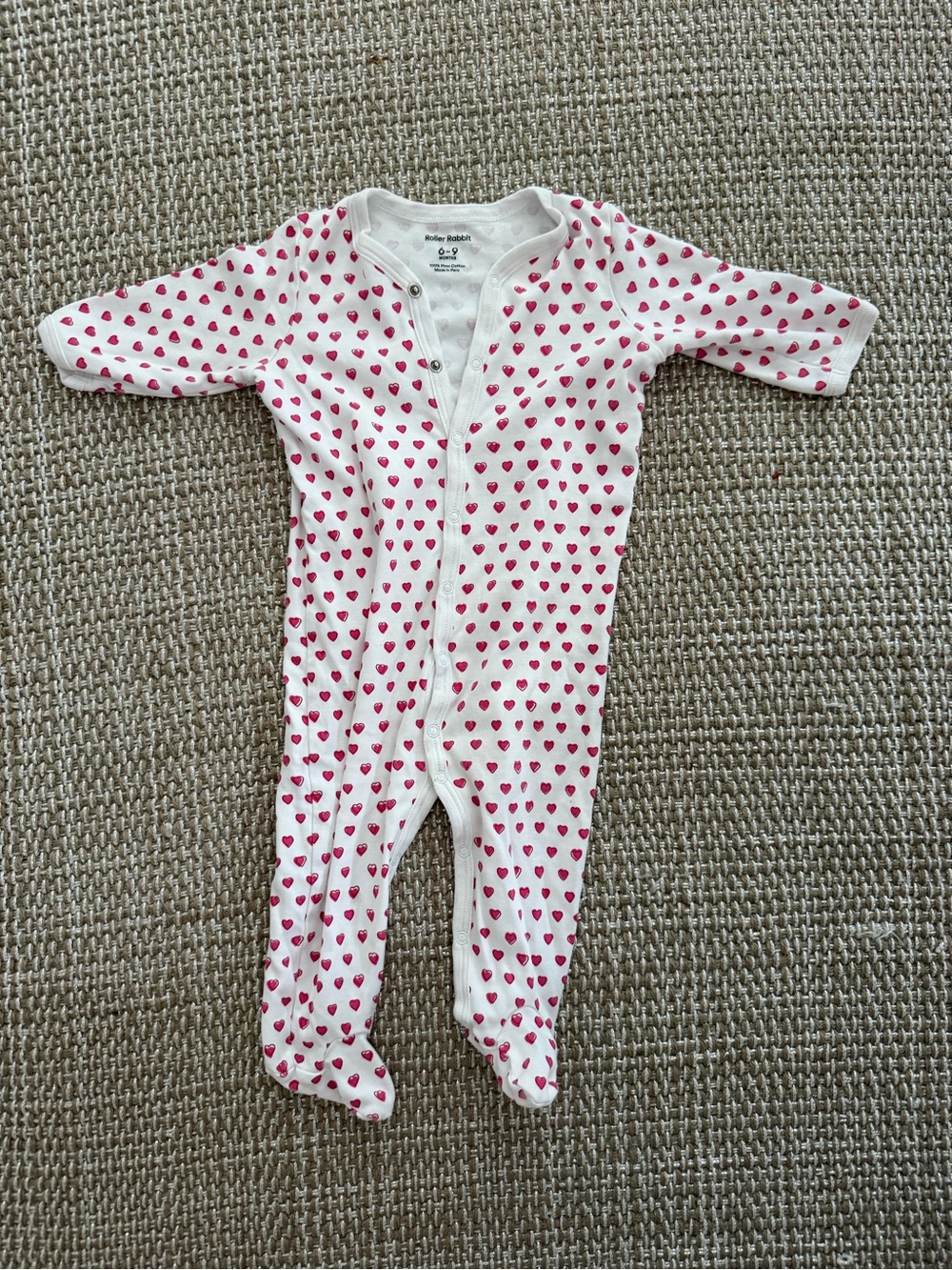 Roller Rabbit Heart Footed Onesie